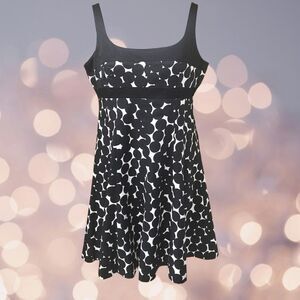 JONES WEAR COLLECTION Special Occasion Black & white dot Midi dress Size 12
